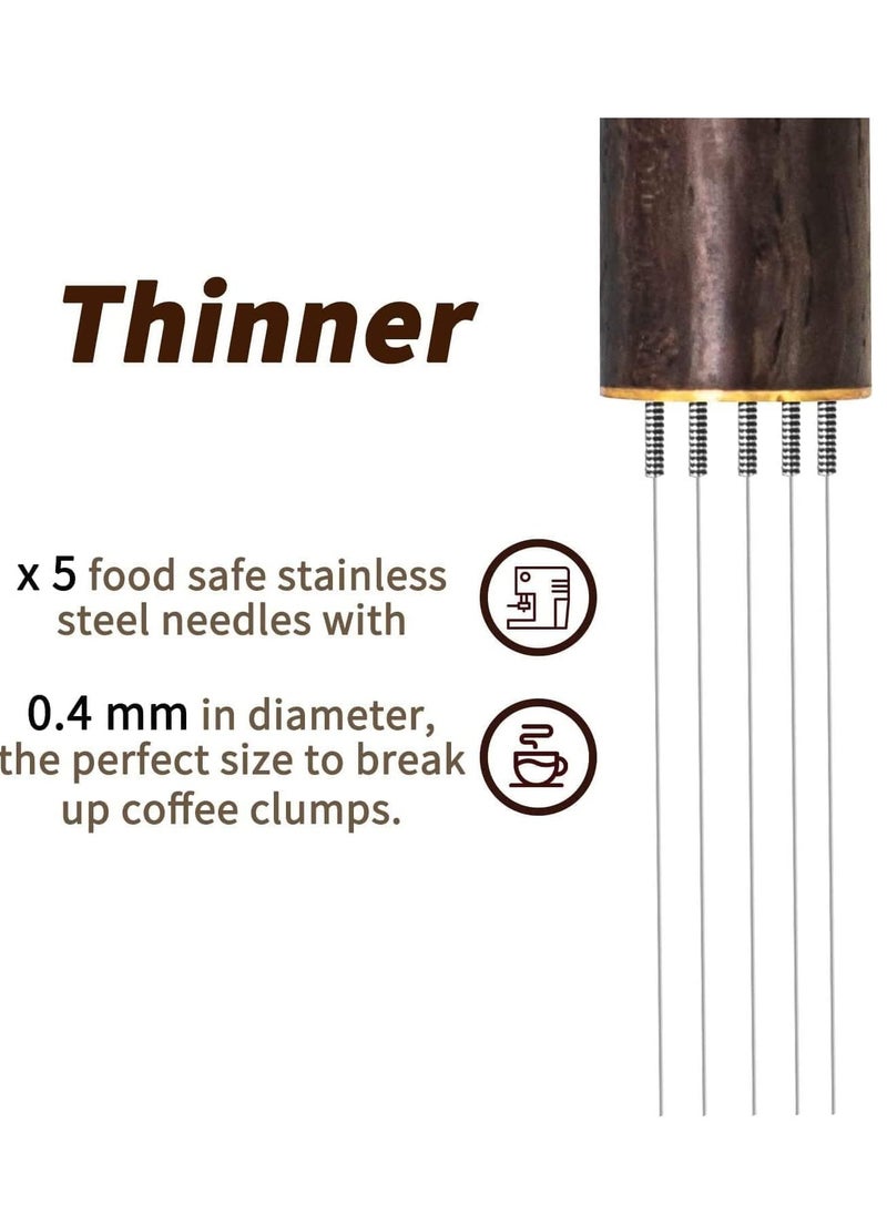 Bolivia's Bolivia's Espresso Coffee Stirrer, Professional Coffee Stirring WDT Tool for Espresso Distribution, Hand Tampers Stirring Tool Natural Wood Handle Needle Type Distributor (Dark Wood Color)  - Image 3