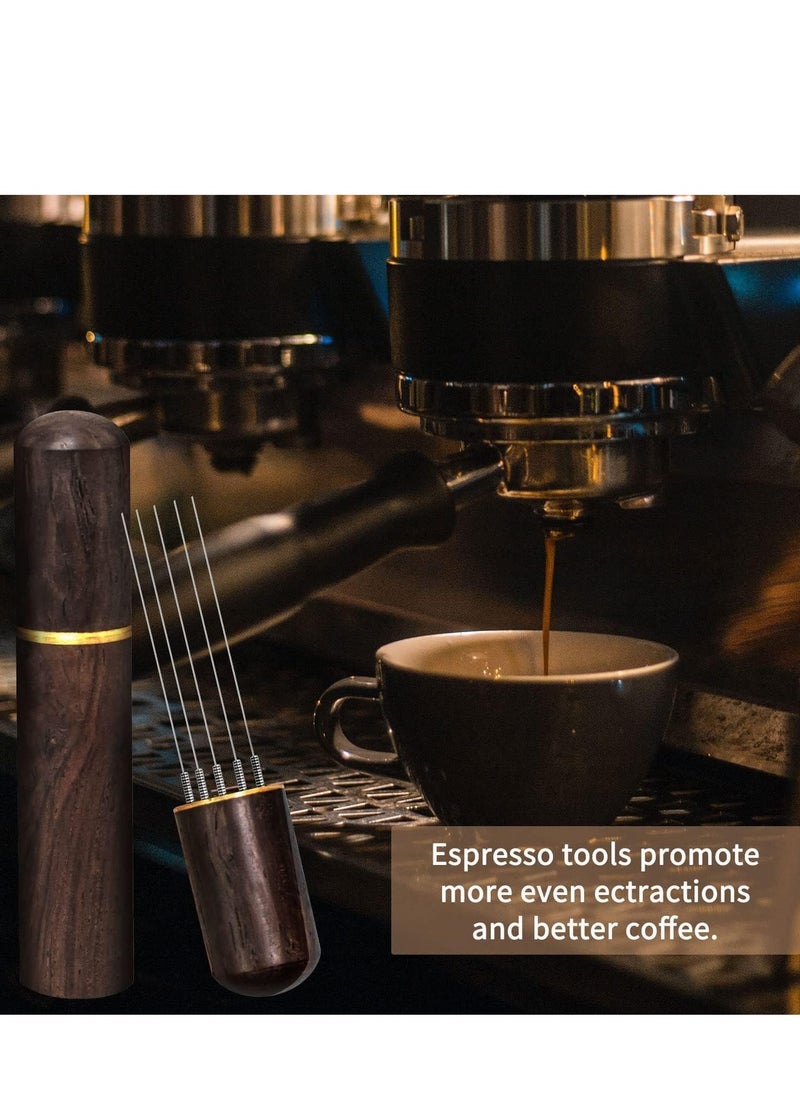 Bolivia's Bolivia's Espresso Coffee Stirrer, Professional Coffee Stirring WDT Tool for Espresso Distribution, Hand Tampers Stirring Tool Natural Wood Handle Needle Type Distributor (Dark Wood Color)  - Image 4