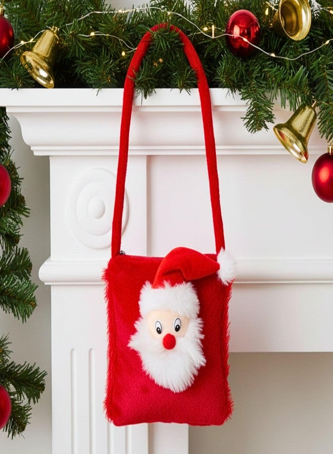Tickles Santa Claus Sling Purse Bag for Kids Christmas Gift Children's Day 4 litres (Color: Red) - Image 1