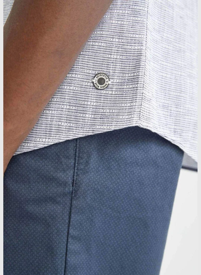 DeFacto Man Polo Neck Woven Short Sleeve Shirt