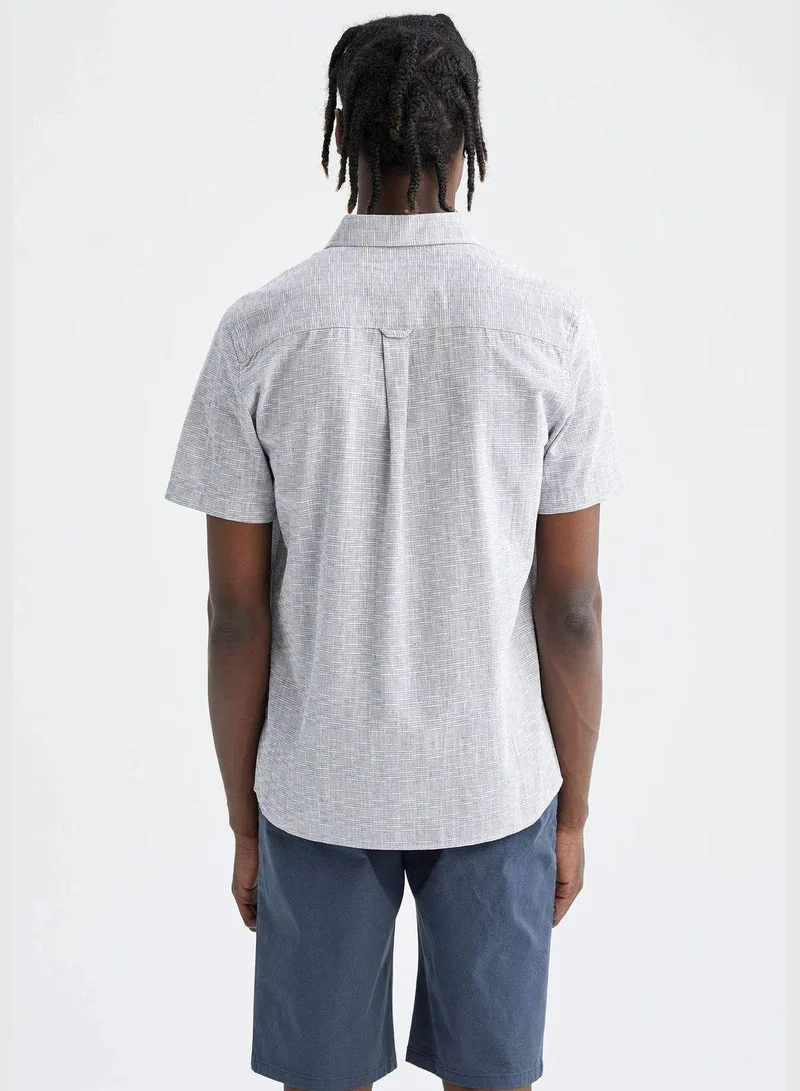 DeFacto Man Polo Neck Woven Short Sleeve Shirt
