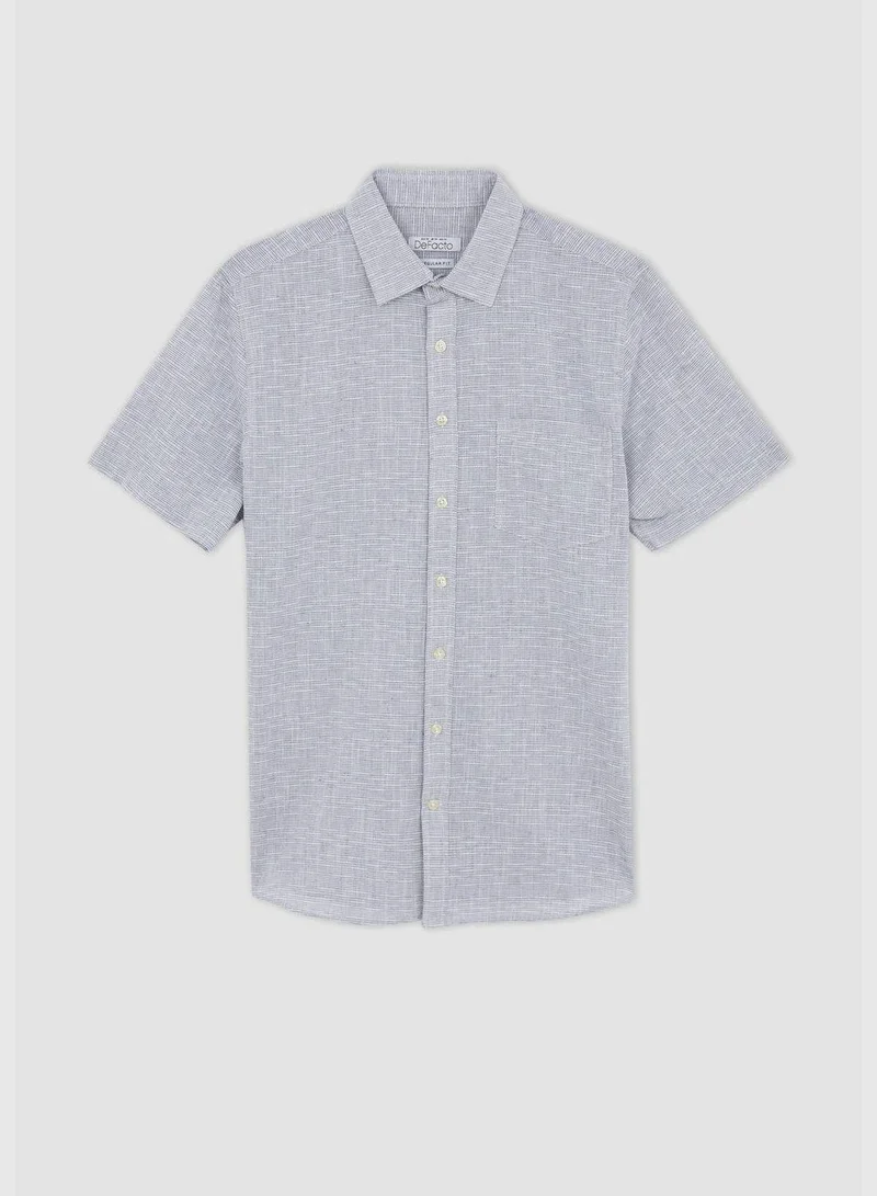 DeFacto Man Polo Neck Woven Short Sleeve Shirt