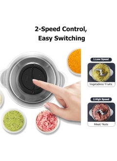 Generic Electric Meat Grinder and Food Processor: Featuring a 2L stainless steel bowl, this versatile appliance doubles as a vegetable and fruit chopper, perfect for dicing, mincing, and blending. Designed for efficient food preparation, it easily handles meats, fruits, and vegetables, making it an essential tool for your kitchen.  - Image 2
