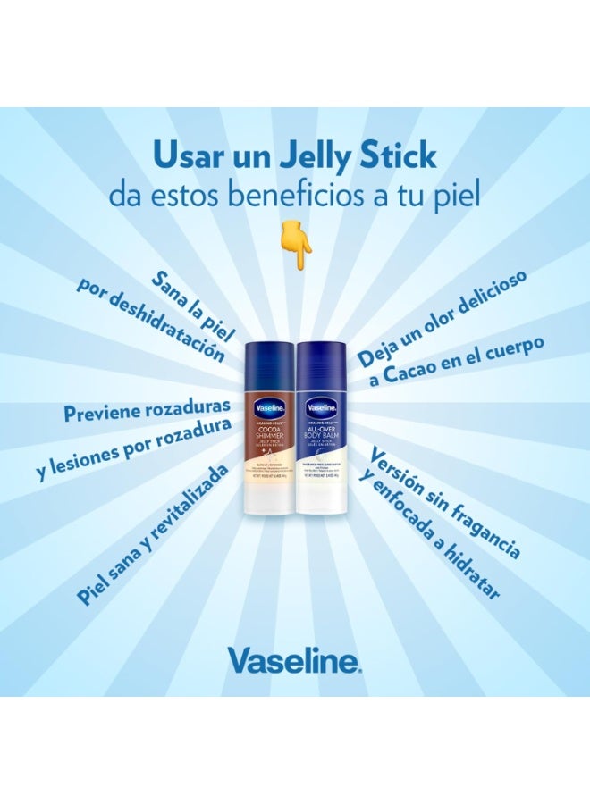 فازلين مجموعة فازلين جيلي ستيك - جيلي ستيك بنكهة الكاكاو اللامع لإشراقة طبيعية + بلسم للجسم بالكامل، خالٍ من العطور، يرطب بعمق ويحمي البشرة - Image 3