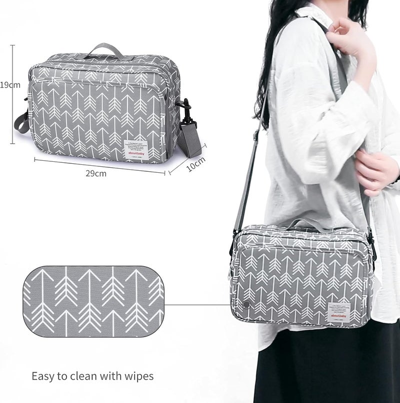 Gogoso Universal Stroller Caddy Accessories All-in-One Baby Organizer with Insulated Pocket,Capacity for Diapers, Toys & Snacks, Dark Gray - Image 3