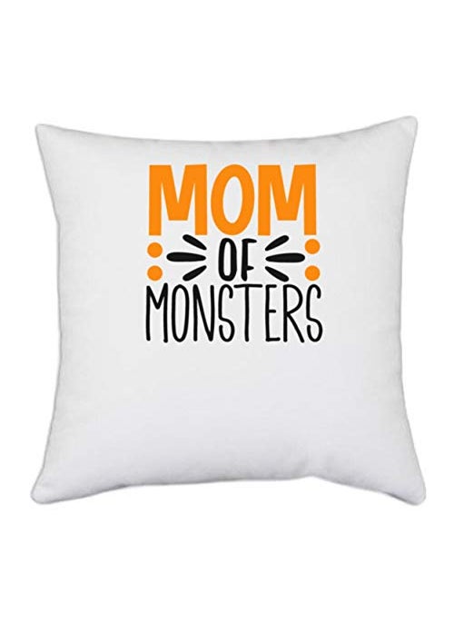 UDNAG UDNAG White Polyester Halloween mom Pillow Cover 16 Inch X 16 Inch 
