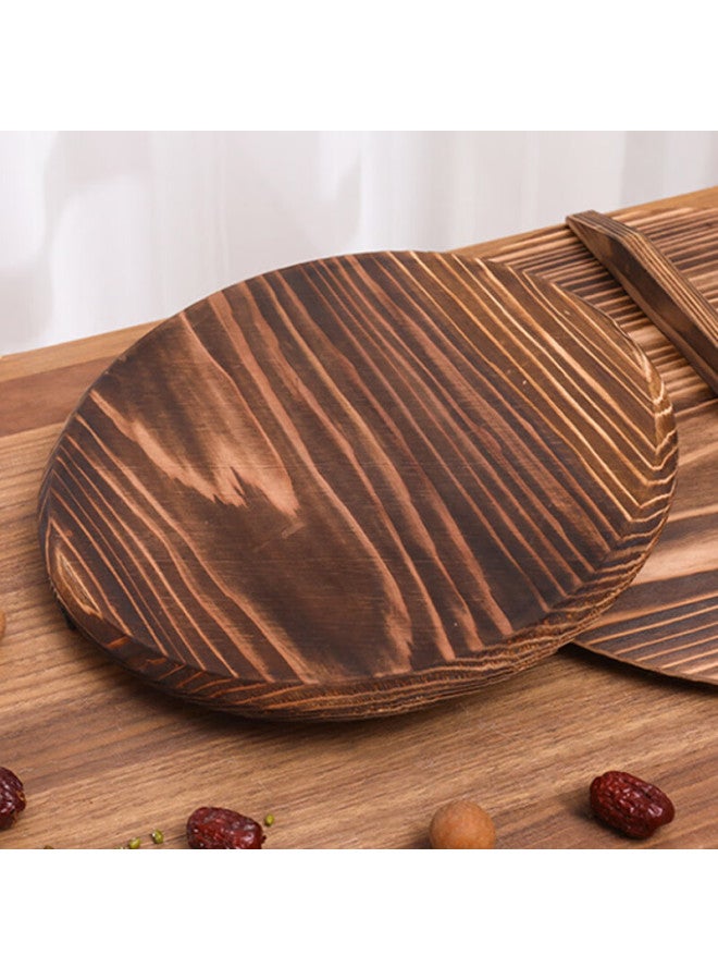 غطاء وعاء ماء من خشب الأرز التقليدي من قوانشي، غطاء مقلاة خشبية دائرية، غطاء وعاء كبير 32 سم - Image 2