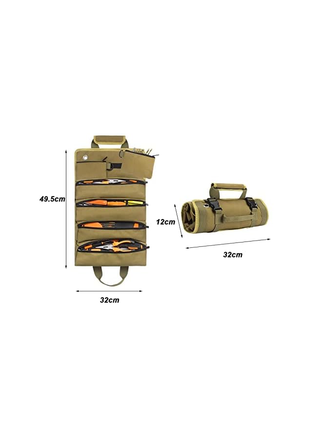 PROMASS Roll Up Tool Bag, Tool Organizers Small Tool Bag With Detachable Pouches, Heavy Duty Roll Up Tool Bag Organizer With 6 Tool Pouches, Tool Roll Organizer For Mechanic, Electrician & Hobbyist  - Image 4