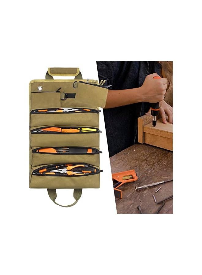 PROMASS Roll Up Tool Bag, Tool Organizers Small Tool Bag With Detachable Pouches, Heavy Duty Roll Up Tool Bag Organizer With 6 Tool Pouches, Tool Roll Organizer For Mechanic, Electrician & Hobbyist  - Image 5