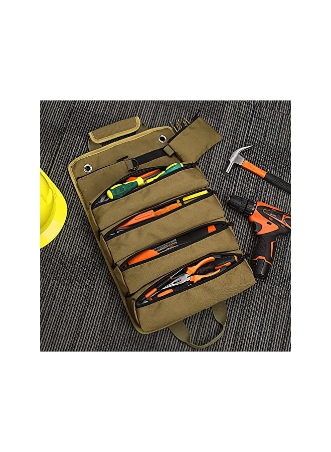 PROMASS Roll Up Tool Bag, Tool Organizers Small Tool Bag With Detachable Pouches, Heavy Duty Roll Up Tool Bag Organizer With 6 Tool Pouches, Tool Roll Organizer For Mechanic, Electrician & Hobbyist  - Image 2