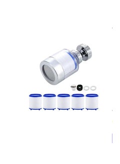 FLOWING Sink Filter Faucet, Universal 360 Degree Swivel Bathroom Sink Filter with 6 Cartridges, Kitchen Faucet Water Filter  - Image 1
