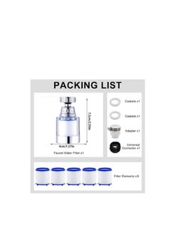 FLOWING Sink Filter Faucet, Universal 360 Degree Swivel Bathroom Sink Filter with 6 Cartridges, Kitchen Faucet Water Filter  - Image 4