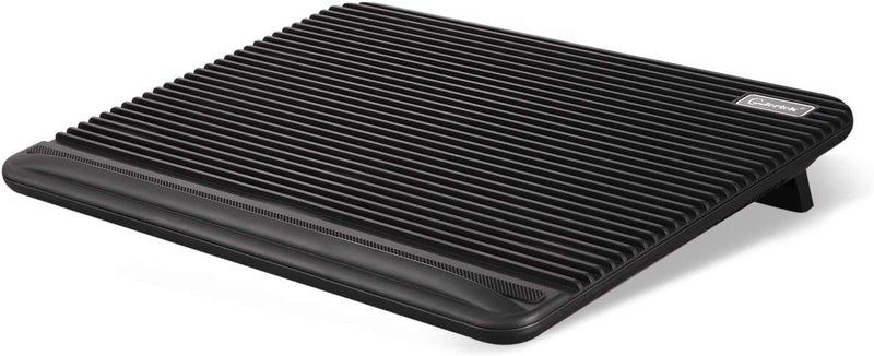 Coolertek Laptop Cooling Pad, USB Powered Laptop Cooler, 2 Blue Silent Big Fans, Height Adjustable Non-Slip Laptop Stand with Dual USB 2.0 Ports, Fits 11-17 Inch Notebook - Black (N2) - Image 1