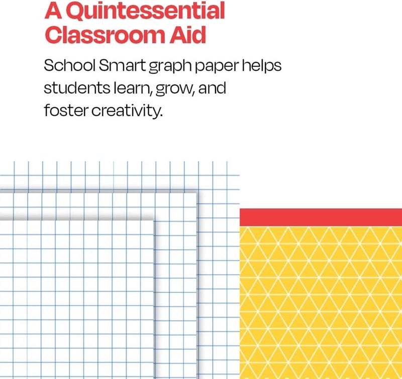 School Smart أوراق رسم بياني - 8-1/2 × 11 ، 1/4 قاعدة ، وجهان - عبوة من 500 ، أبيض - Image 5