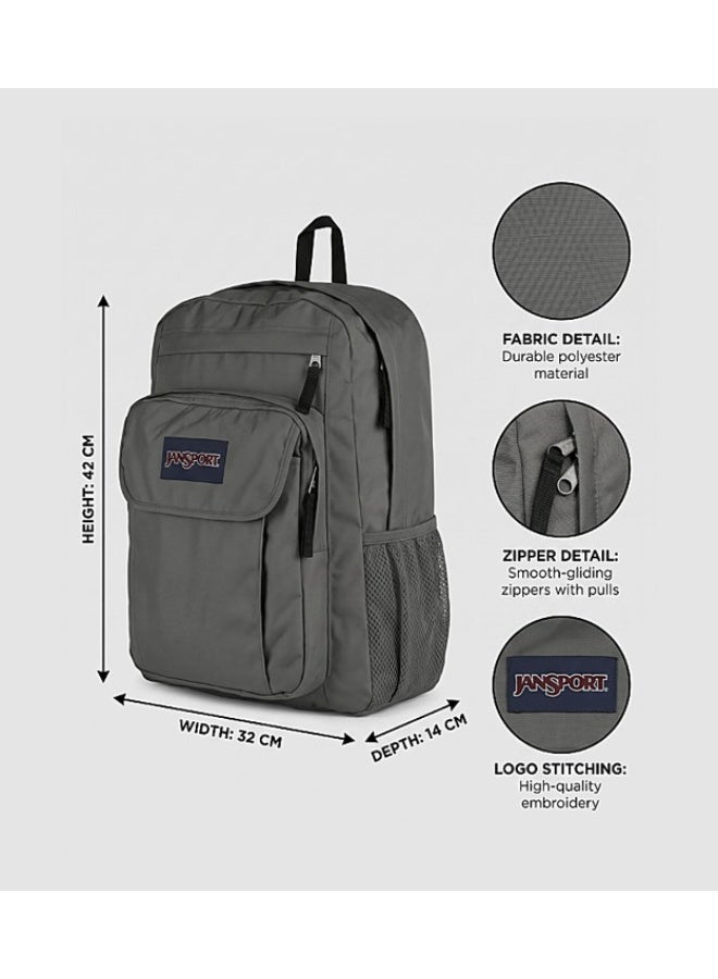 JanSport Union Pack Backpack, Graphite Grey, 15-Inch Laptop Sleeve, Spacious Main Compartment, Ergonomic Shoulder Straps, Water Bottle Pocket - Image 2
