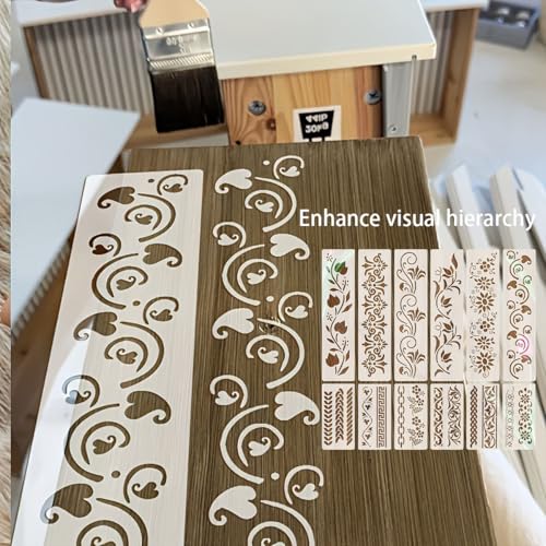 Aeenioy 12Pcs Stencil for Painting, Elegant Lace Design Templates, Reusable DIY Craft Stencils for Fabric, Wood, Canvas, Cake Decoration, Home Decor Projects, Art and Mandala Patterns - Image 5