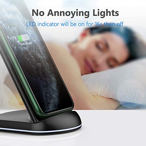 Yootech Wireless Charger,10W Max Wireless Charging Stand, Compatible with iPhone 17/17 Pro/17 Pro Max/Air/16e/16/16 Plus/16 Pro Max/15/14/13/SE 2022/12/11/X/8, Galaxy S25/S24/S23/S22(No AC Adapter) - Image 5