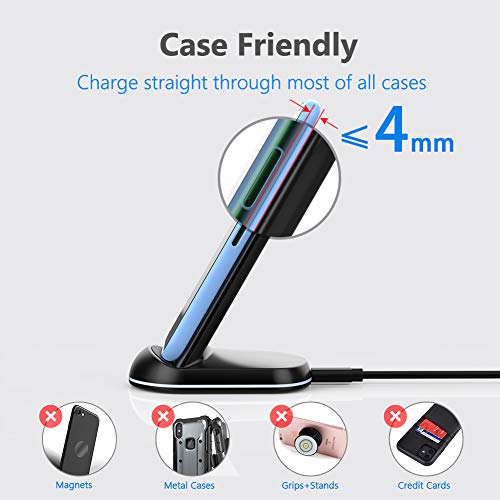 Yootech Wireless Charger,10W Max Wireless Charging Stand, Compatible with iPhone 17/17 Pro/17 Pro Max/Air/16e/16/16 Plus/16 Pro Max/15/14/13/SE 2022/12/11/X/8, Galaxy S25/S24/S23/S22(No AC Adapter) - Image 4