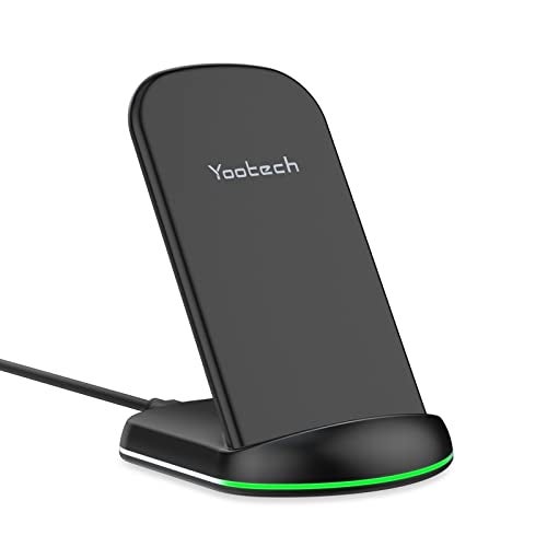 Yootech Wireless Charger,10W Max Wireless Charging Stand, Compatible with iPhone 17/17 Pro/17 Pro Max/Air/16e/16/16 Plus/16 Pro Max/15/14/13/SE 2022/12/11/X/8, Galaxy S25/S24/S23/S22(No AC Adapter) - Image 1
