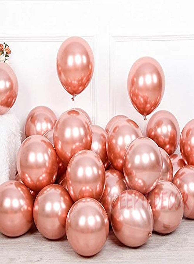 DEEPTI DECOR مجموعة ديبتي ديكور من 50 بالونًا معدنيًا ذهبيًا ورديًا من اللاتكس عالي الدقة مقاس 12 بوصة، مثالية لتزيين الحفلات ذات الطابع الخاص، وحفلات أعياد الميلاد، وحفلات الزفاف، والذكرى السنوية، وحفلات المكاتب، والحفلات المنزلية، وحفلات الافتتاح. - Image 2