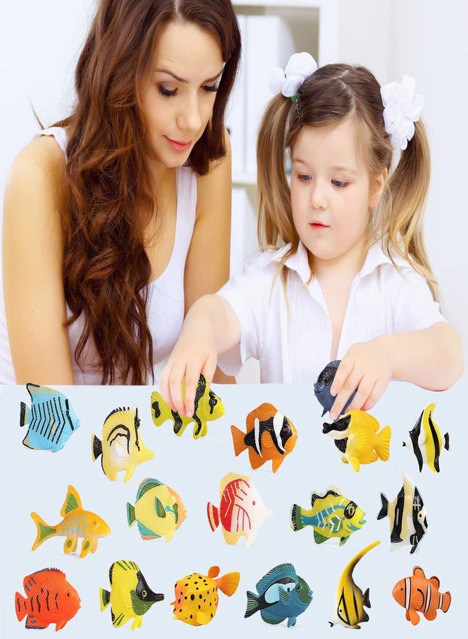 SCAHOW 18PCS Tropical Fish Toys for Kids, Plastic Assorted Miniature Sea Creatures Toys, Fake Toy Fish, Mini Ocean Animal Figures for Toddlers - Image 5