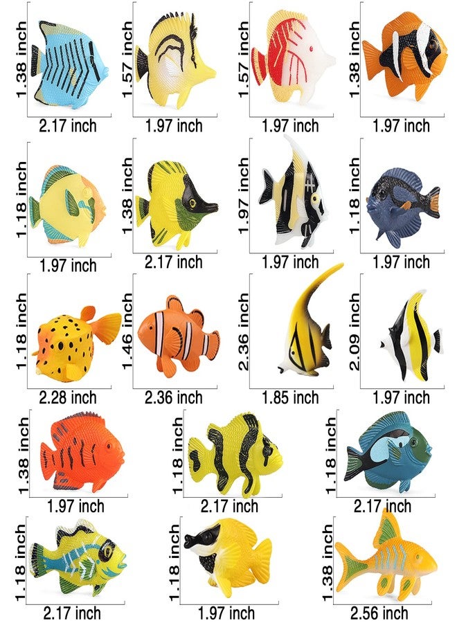 SCAHOW 18PCS Tropical Fish Toys for Kids, Plastic Assorted Miniature Sea Creatures Toys, Fake Toy Fish, Mini Ocean Animal Figures for Toddlers - Image 3