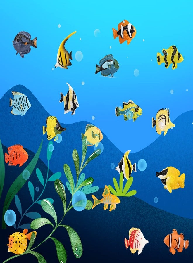 SCAHOW 18PCS Tropical Fish Toys for Kids, Plastic Assorted Miniature Sea Creatures Toys, Fake Toy Fish, Mini Ocean Animal Figures for Toddlers - Image 2