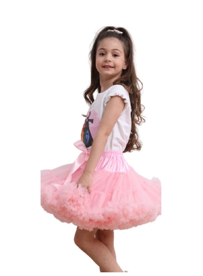 إيليلي تنورة أطفال منفوشة، تنورة قصيرة، تنورة توتو أميرة، لون وردي (مقاس صغير) - Image 2