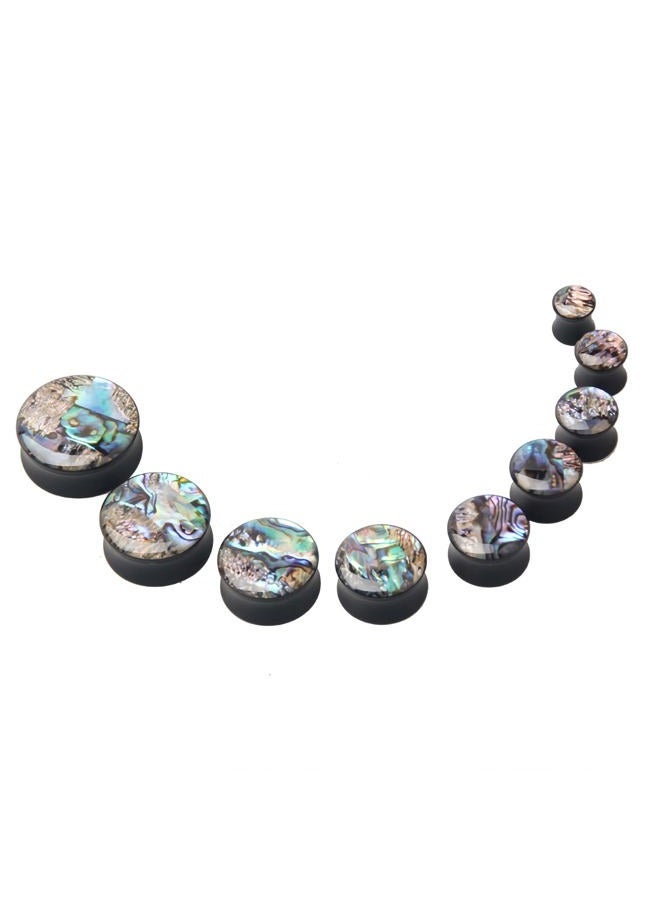 Decentraland 2 PCS Gauge Opal Ear Plugs Piercing Jewelry Set Double Flare Saddle Stretching Gages Tunnels Expander (AB-00g(10mm)) - Image 4