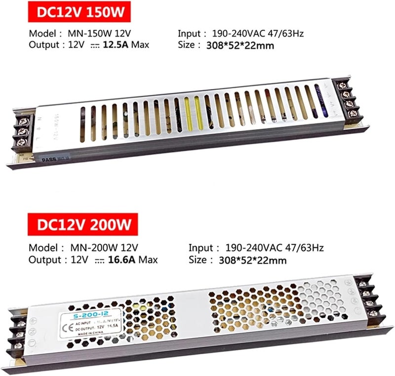 DC 220V to 12V 24V Switching Power Supply Ultra Thin Lighting 24W 60W 100W 150W 200W 300W 400W Driver for LED Strip(DC 12V,60W) - Image 5