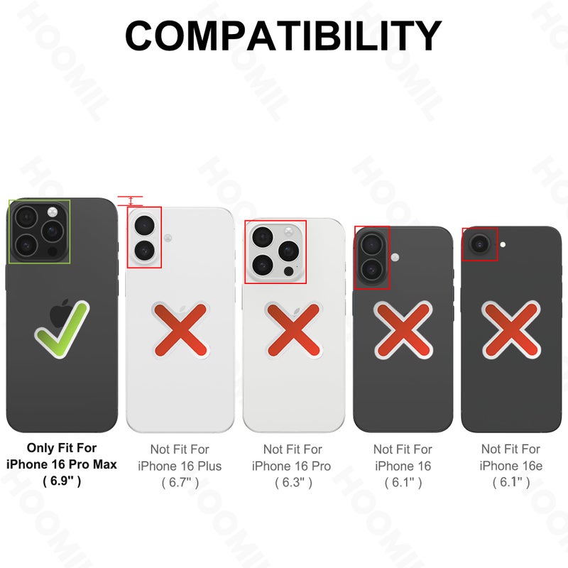 HOOMIL Case for iPhone 16 Pro Max 6.9-Inch, Non-Yellowing, Drop Protection, Anti-Scratch Transparent Hard Back Phone Cover - Crystal Clear - Image 2