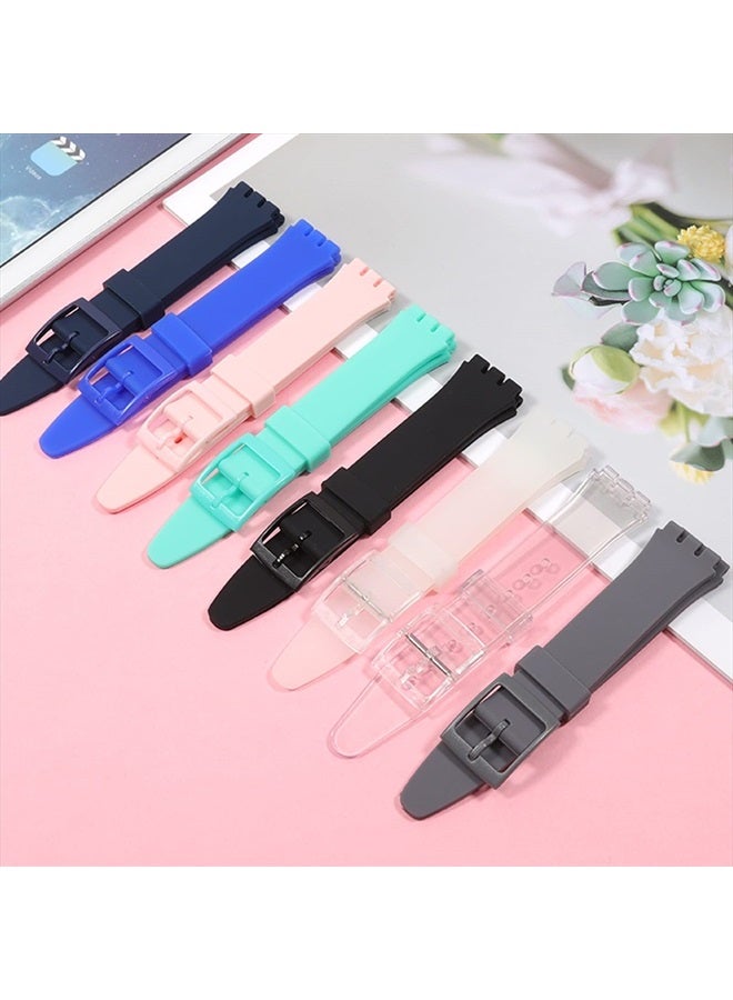 Lijinlan Replacement Silicone Band for Swatch 17mm 19mm 20mm, Waterproof Wristband Watch Strap for Swatch (20mm, Gray) - Image 3