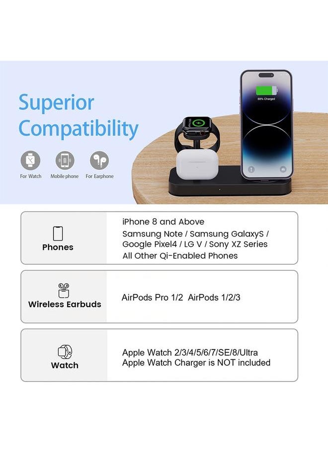 erorex - B25 8 Pin 4-in-1 Charging Stand Phone Holder for Apple Watch / AirPods - Image 1