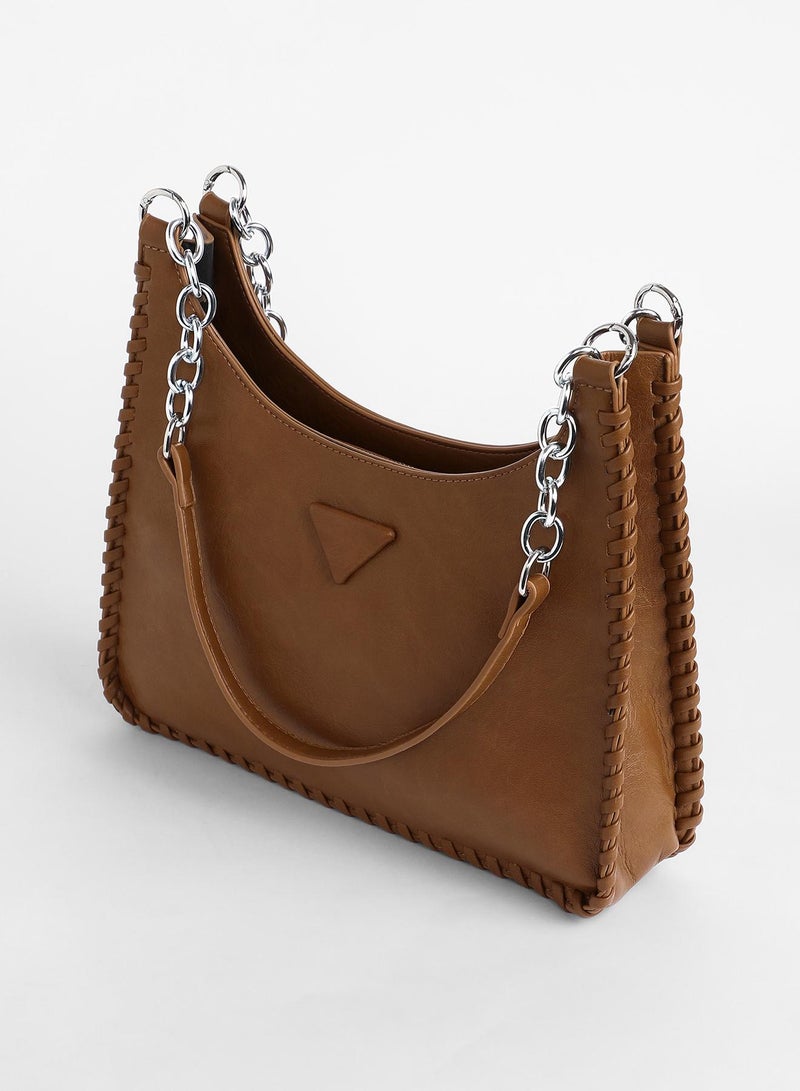 Haute Sauce Haute Sauce Women's The Ranch Shoulder Bag For Casual Wear | Chocolate Brown Colour | One-Size| Zipper Closure | Vegan Leather Material | Non-Detachable Sling | Handbag For Woman & Girls  - Image 5