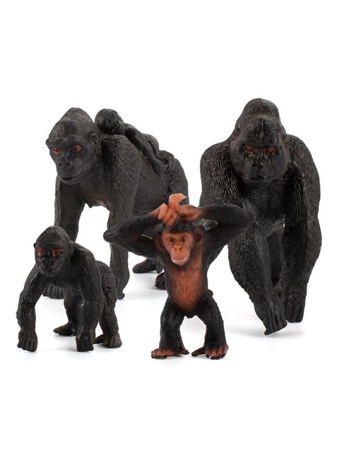 Simulation Wild Animal Model Chimpanzee Back Baby Standing Orangutan Chimpanzee Chimpanzee Zoo Gorilla Ornaments Toy-Color:Four Types Of Chimpanzee 342g
