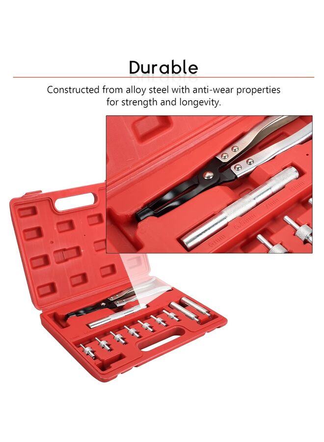 أداة إزالة وتركيب سدادة ساق الصمام، مجموعة أدوات إصلاح محرك السيارة مع كماشة ومقابس القيادة ومقبض القيادة والمحولات - Image 2