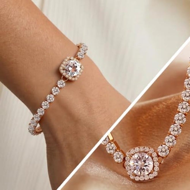 FEIKFEIZ Moissanite Tennis Bracelet, 2 Carat 8mm Lab-Created Diamond, Adjustable Silver Bracelet for  Women - Image 4