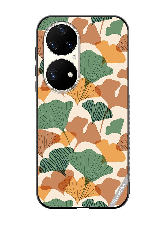 VR CREATIVE Protective Case Cover For Huawei P50 Pro Autumn Gingko Leaves Silhouettes Design Multicolour - Image 1