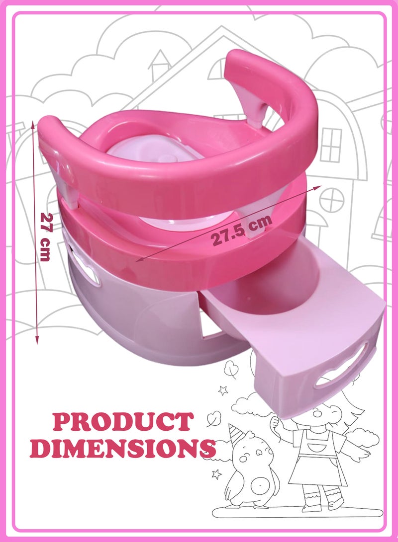 Baby Potty Training Chair Seat with Lid and Backrest – Portable, Splash Proof, Easy to Clean, Detachable Bowl, Children, Toddler and Kids Toilet Training Seat (Pink) - Image 4