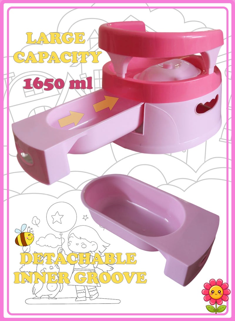 Baby Potty Training Chair Seat with Lid and Backrest – Portable, Splash Proof, Easy to Clean, Detachable Bowl, Children, Toddler and Kids Toilet Training Seat (Pink) - Image 3