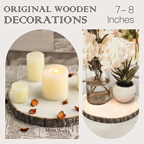 ZOCONE 10 Pcs Large Wood Slices 11-13 Inches Unfinished Rounds, Natural Paulownia Wooden Slices for Centerpieces, Round Wooden Discs Decoration for Rustic Wedding, Wood Centerpieces for Tables - Image 5