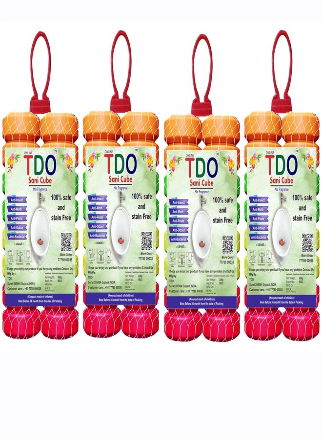 TDO Toilet Bathroom Air Freshener Fragrance Urinal balls Urinal Cubes Sani cube Napthalene balls for Washbasins & Clothes Pantry, Bathroom, Toilet,Wardrobe,wash Basin, Pack of 4 (200 gram Each) - Image 1