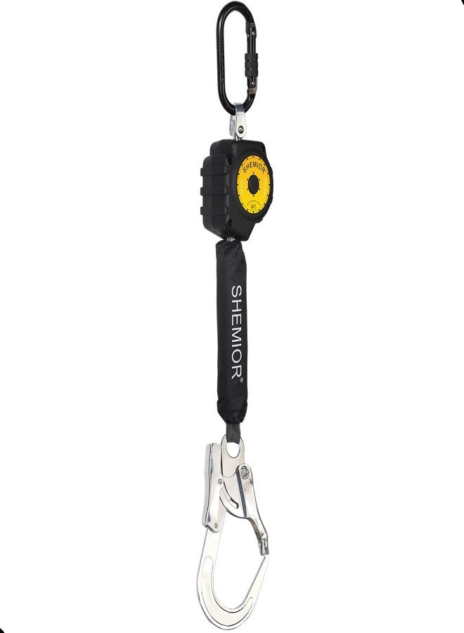 SHEMIOR 6FT Self Retracting Lifeline, Swivel Top Lightweight Housing Shemior Web SRL ANSI Self Retractable Safety Lanyard, Fall Arrest Protection Gear for Roofing Construction, Rebar Hook - Image 1