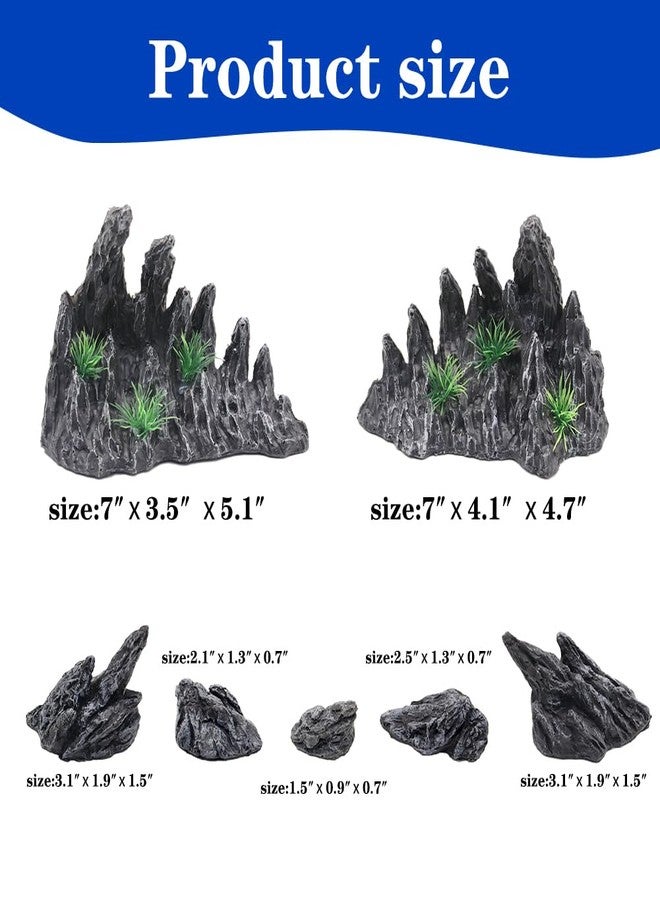 APlayfulBee Fish Tank Decor Rocks Aquarium Ornaments, Jagged Canyon Rock Formation Aquarium Decoration Model Kits, Suitable for a Variety of Fish Tank Scenes - Image 4