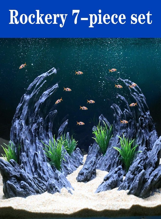 APlayfulBee Fish Tank Decor Rocks Aquarium Ornaments, Jagged Canyon Rock Formation Aquarium Decoration Model Kits, Suitable for a Variety of Fish Tank Scenes - Image 5