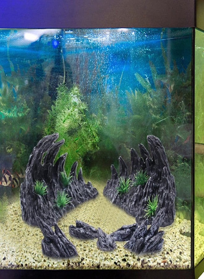 APlayfulBee Fish Tank Decor Rocks Aquarium Ornaments, Jagged Canyon Rock Formation Aquarium Decoration Model Kits, Suitable for a Variety of Fish Tank Scenes - Image 2