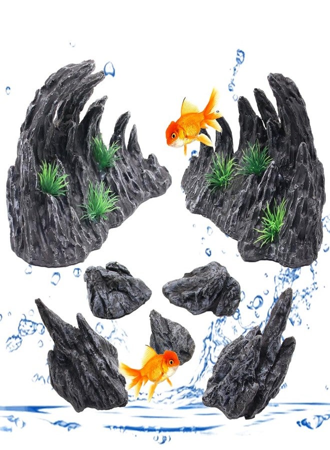 APlayfulBee Fish Tank Decor Rocks Aquarium Ornaments, Jagged Canyon Rock Formation Aquarium Decoration Model Kits, Suitable for a Variety of Fish Tank Scenes - Image 1