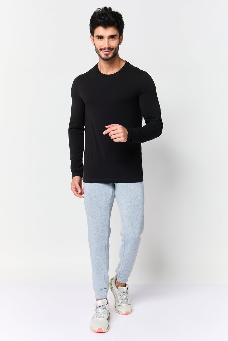 90 Degree By Reflex Men Sportswear Fit Long Sleeve Outdoor T-Shirt, Black - Image 3