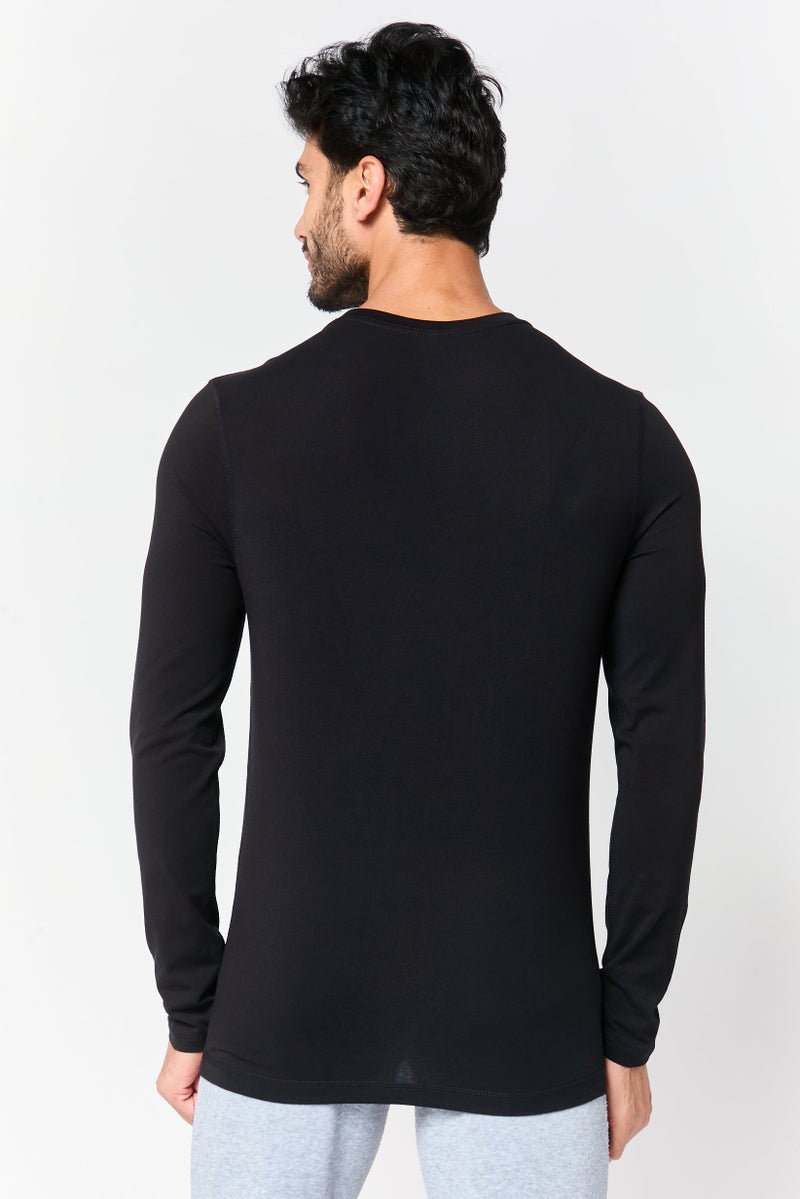 90 Degree By Reflex Men Sportswear Fit Long Sleeve Outdoor T-Shirt, Black - Image 2