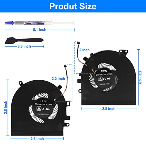 ARLBA CPU+GPU Cooling Fan New Replacement for Razer Spirit Blade 15 GTX1060 RZ09-027 RZ09-0270 RZ09-0300 RZ09-0328 RZ09-0369 RZ09-0369A/B RZ09-03009E97 RZ09-03287E72-R3U1 DFS501105PR0T DFS5K121142621 - Image 2